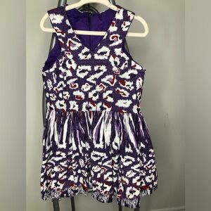 African Print Purple Dress